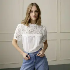 BASEMENT - Blusa Mujer Manga corta de Algodón