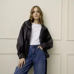 BASEMENT - Chaqueta Efecto Cuero Mujer