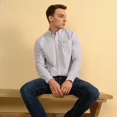 UNIVERSITY CLUB - Camisa Hombre de Manga Larga de Algodón