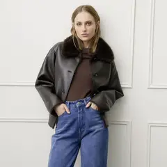 BASEMENT - Chaqueta Mujer Efecto cuero
