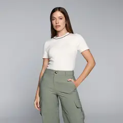BASEMENT - Camiseta Mujer de Rayas Manga corta