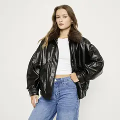 SYBILLA - Chaqueta Efecto cuero Mujer