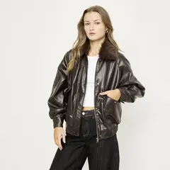 SYBILLA - Chaqueta Efecto cuero Mujer