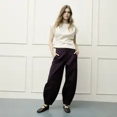 BASEMENT - Pantalón Balloon Mujer Tiro medio