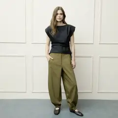 BASEMENT - Pantalón Balloon Mujer Tiro medio