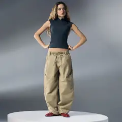 SYBILLA - Pantalón Cargo Mujer Tiro medio