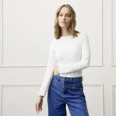 BASEMENT - Saco Mujer Encaje Manga larga