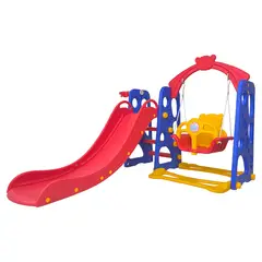 SCOOP - Centro de juegos 3 en 1 Tobogán infantil, aro de baloncesto y columpio