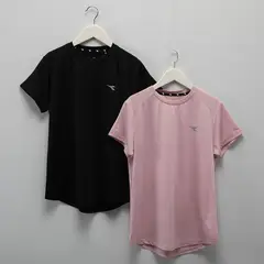 DIADORA - Camiseta deportiva para Niña Pack de 2 Manga corta de Algodón