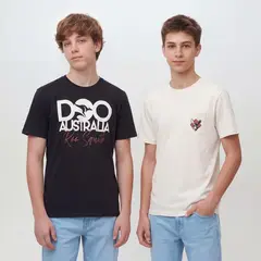 DOO AUSTRALIA - Camiseta para Niño Pack de Dos Unidades Manga corta de Algodón