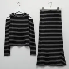 ELV - Conjunto Camiseta manga larga + Falda para Niña en Poliéster