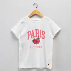 ELV - Camiseta para Niña Estampado Manga corta de Algodón