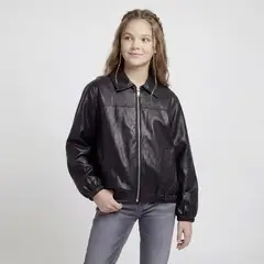 ELV - Chaqueta para Niña Efecto cuero