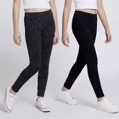 ELV - Pack de 2 Leggings para Niña de Algodón