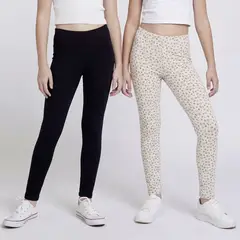 ELV - Pack de 2 Leggings para Niña de Algodón