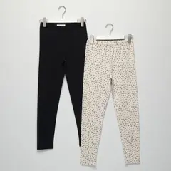 ELV - Pack de 2 Leggings para Niña de Algodón
