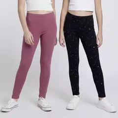 ELV - Pack de 2 Leggings para Niña de Algodón