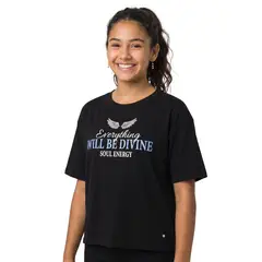 ELV - Camiseta para Niña con Estampado de Algodón