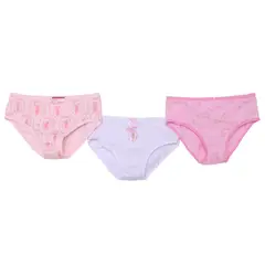 BARBIE - Panty para Niña Pack de 3 unidades de Algodón