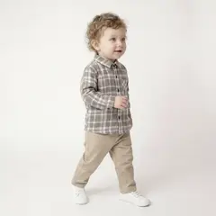 YAMP - Conjunto Camisa manga larga + Pantalón para Bebé niño en Algodón
