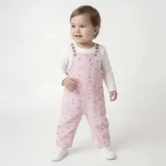 YAMP - Jardinera para Bebé niña Flores de Algodón