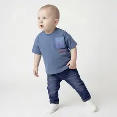 YAMP - Camiseta para Bebé niño con Logo Manga corta de Algodón