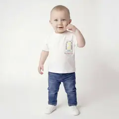YAMP - Camiseta para Bebé niño con Logo Manga corta de Algodón