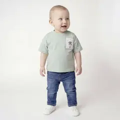 YAMP - Camiseta para Bebé niño con Logo Manga corta de Algodón