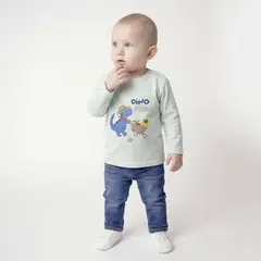 YAMP - Camiseta Manga larga para Bebé niño con Estampado de Algodón