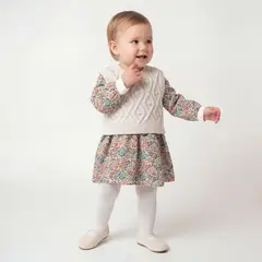 YAMP - Conjunto Vestido + Chaleco para Bebé niña en Algodón