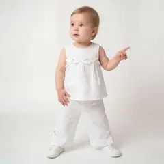 YAMP - Conjunto Blusa + Pantalón para Bebé niña en Algodón
