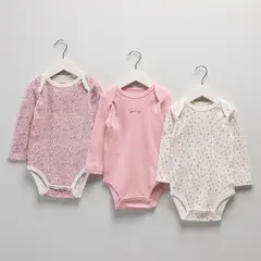 YAMP - Body para Bebé niña Pack de 3 unidades de Algodón