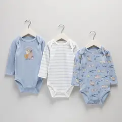 YAMP - Body para Bebé niño Pack de 3 unidades de Algodón