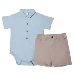 YAMP - Conjunto Camisa manga corta + Pantalón para Bebé niño en Algodón