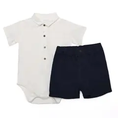 YAMP - Conjunto Camisa manga corta + Pantalón para Bebé niño en Algodón