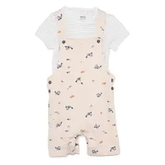 YAMP - Conjunto Overol + Body manga corta para Bebé niño en Algodón