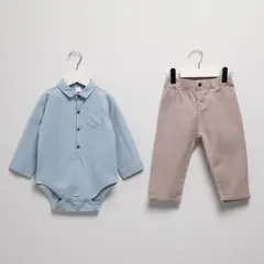 YAMP - Conjunto Body manga larga + Pantalón para Bebé niño en Algodón