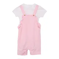 YAMP - Conjunto Jardinera + Body manga corta para Bebé niña en Algodón