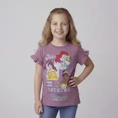 PRINCESS - Camiseta para Niña con Estampado Manga corta de Algodón