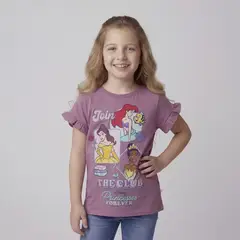 PRINCESS - Camiseta para Niña con Estampado Manga corta de Algodón
