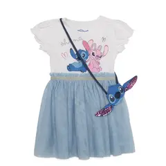 LILO & STITCH - Vestido para Niña con Estampado de Algodón