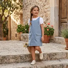 CONIGLIO - Vestido para Niña Corto de Algodón