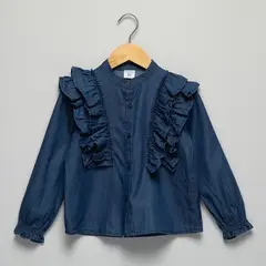 CONIGLIO - Blusa para Niña con Boleros Manga larga de Algodón