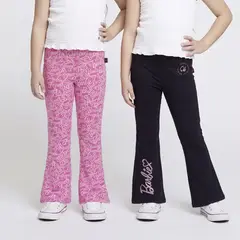 BARBIE - Legging para Niña Pack de 2 unidades de Algodón