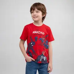 SPIDERMAN - Camiseta para Niño con Estampado Manga corta de Algodón Spider-man