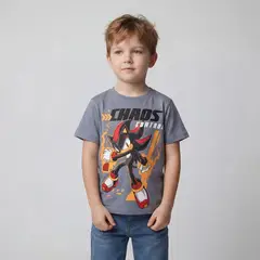 SONIC - Camiseta para Niño con Estampado Manga corta de Algodón