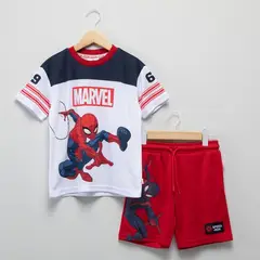 SPIDER MAN - Conjunto Camiseta + Pantaloneta para Niño en Poliéster SPIDER-MAN
