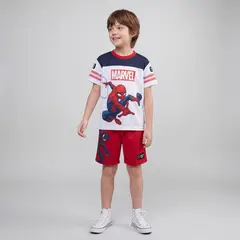 SPIDER MAN - Conjunto Camiseta + Pantaloneta para Niño en Poliéster SPIDER-MAN