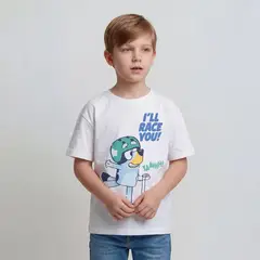 BLUEY - Camiseta para Niño con Estampado Manga corta de Algodón