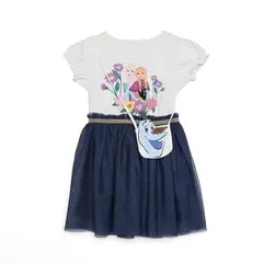 FROZEN - Vestido para Niña con Estampado de Algodón